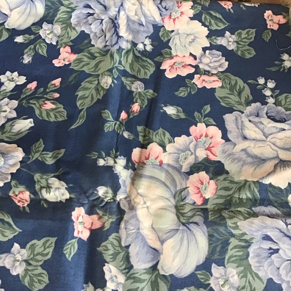 Vintage 1991 Designer Fabric: Eileen West Blue Floral